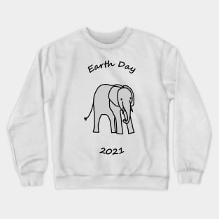 Earth Day 2021 Young Elephant Crewneck Sweatshirt